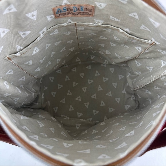 Sew Da Kine Handbag Cork Hawaiin Hobo Bag Bright Red Purse New - Picture 7 of 13